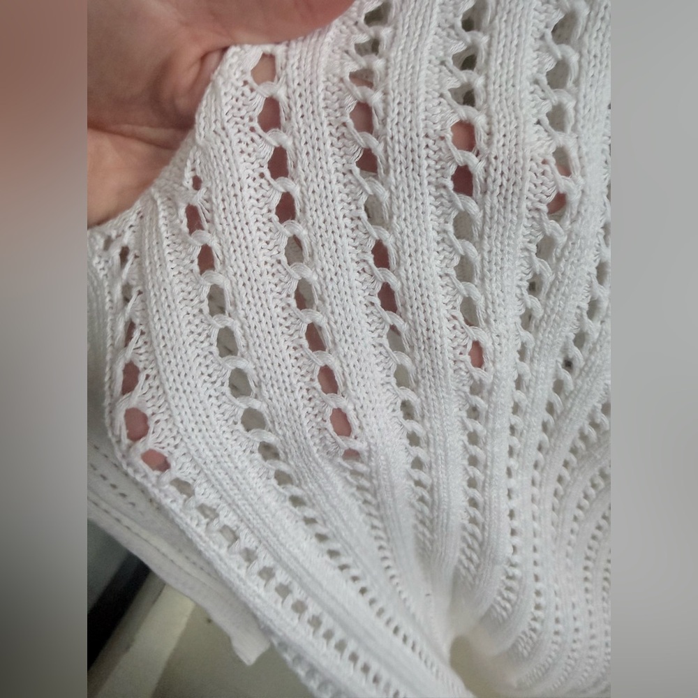 JEANNE PIERRE White V-Neck Sweater - Picture 3 of 4